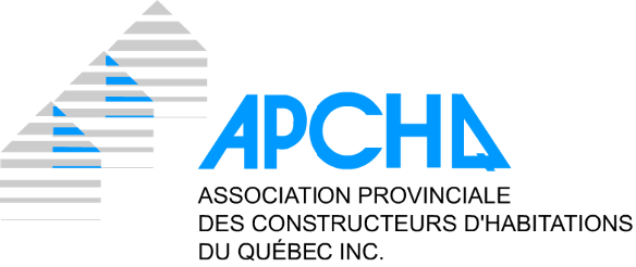 Logo de l'APCHA - Association Provinciale des Constructeurs d'habitations du Québec INC, soulignant l'adhésion de Sylca Construction à cette association renommée pour son excellence dans le domaine de la construction résidentielle au Québec
